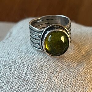 Silpada Green Quartz Silver Ring 6